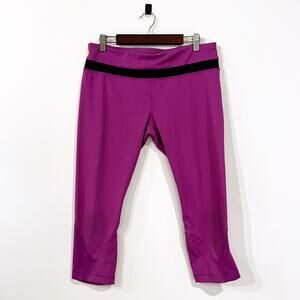 Lululemon Pace Rival Crop Leggings Size 10 Fuschia/Navy
